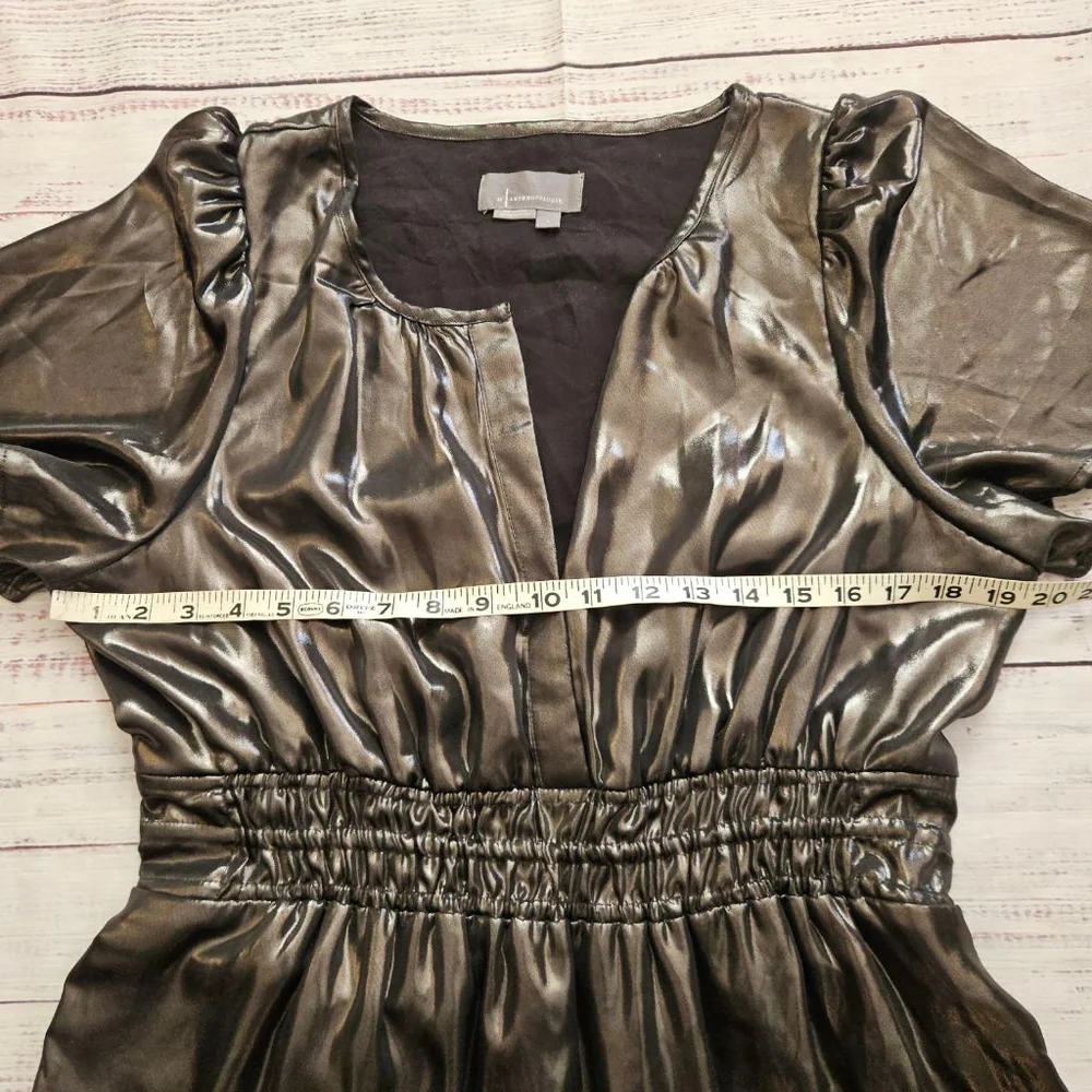 Anthropologie Somerset Maxi Dress Shine Edition Metallic Tiered Holiday Large - Picture 7 of 9